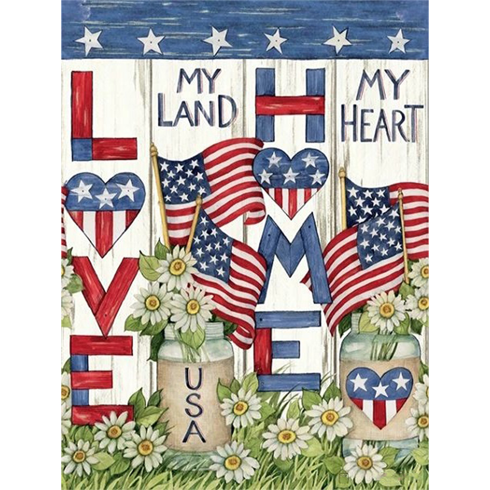 

30*40CM - Round Drill Diamond Painting - Flag Garden, 501 Original
