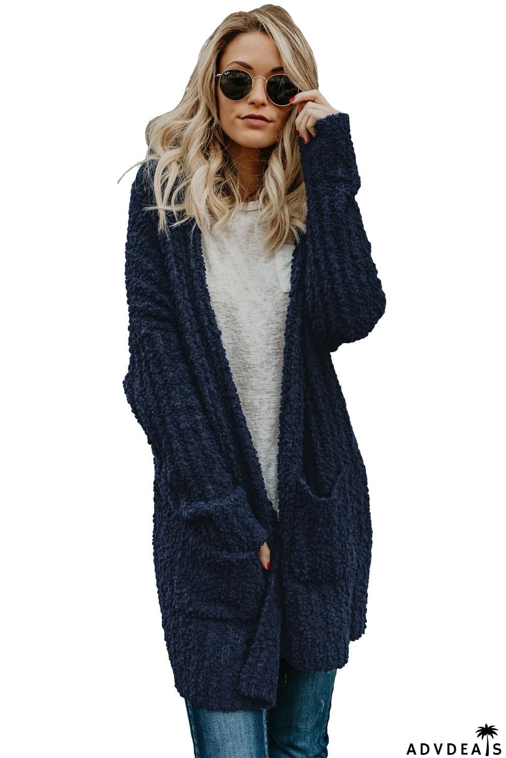 Creamy Pebble Beach Textured Cardigan