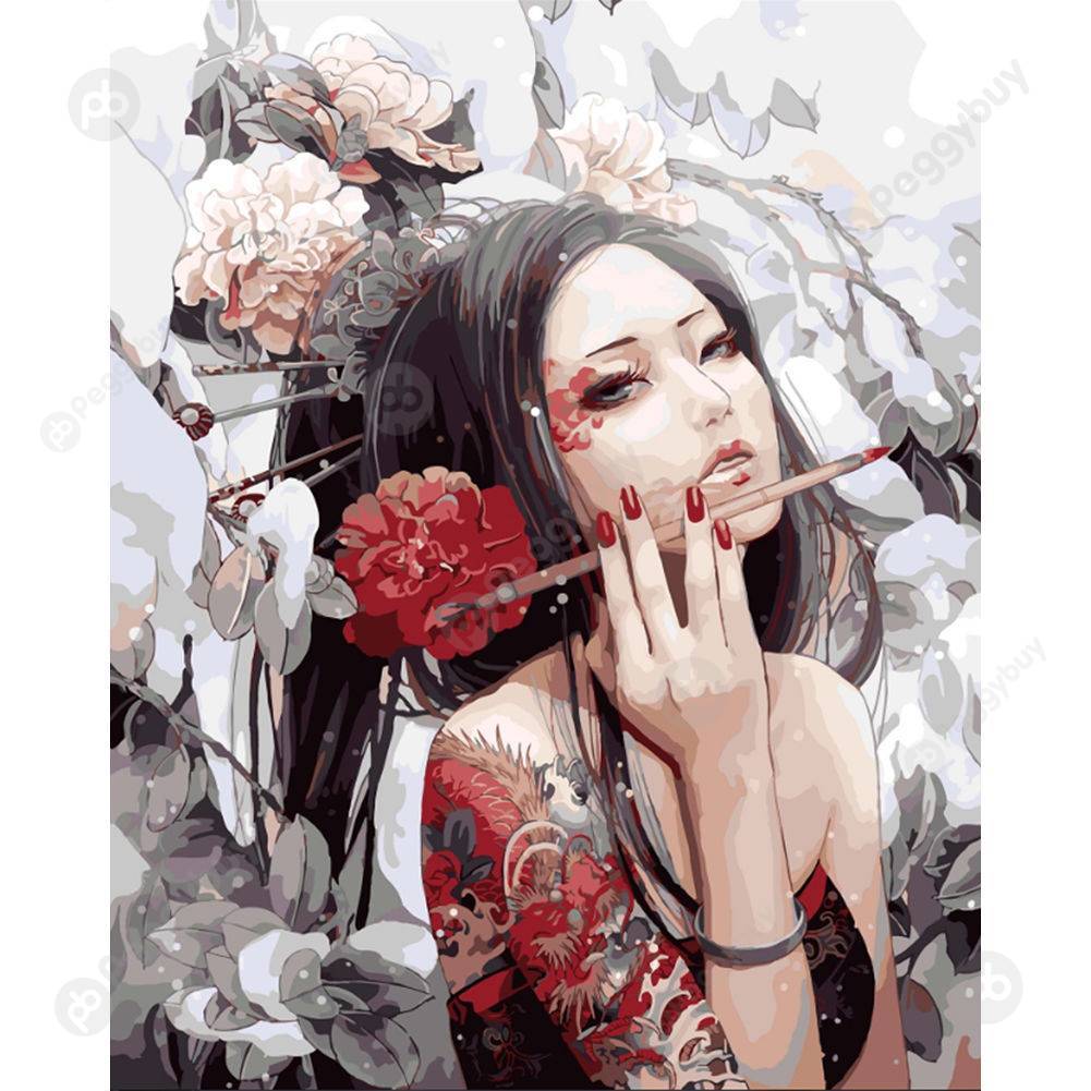 

40*50CM Paint By Numbers-Charming Woman, 501 Original