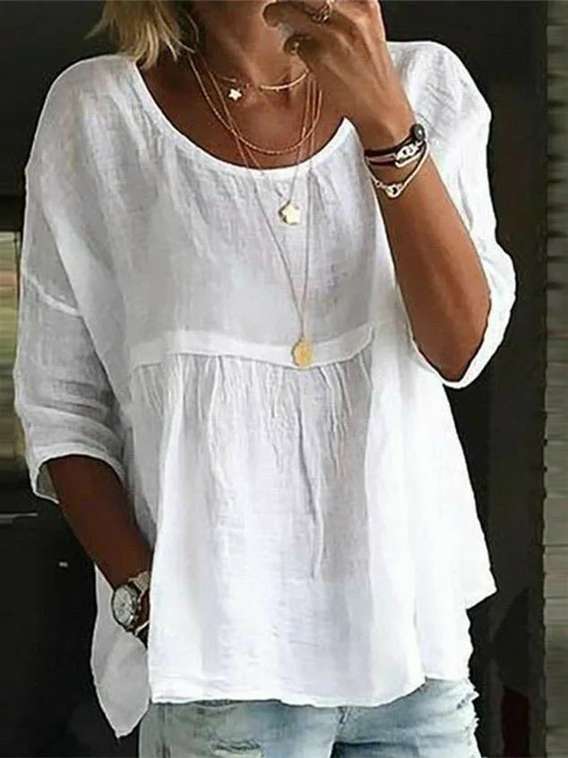 Women's 3/4 Sleeve Scoop Neck Floral Printed Top