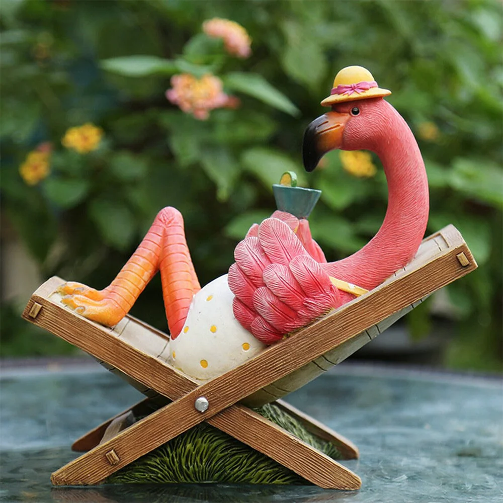 Flamingo Recliner Home Decor Ornament