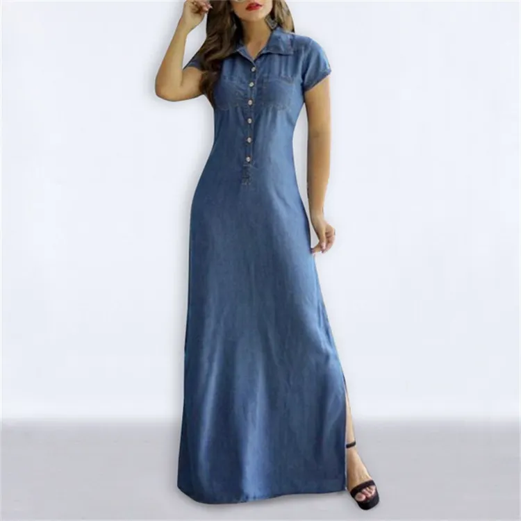 Churchf Churchf New Dress Plus Size Casual Denim Dress