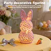 Easter Bunny Night Light 3D Printed LED Cute Rabbit Lamp Lighted Hollow Out Bunny Figurine Easter Gifts Kawaii Room Decor (5PCS)