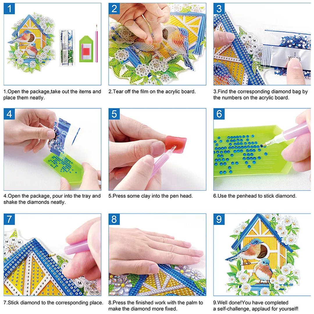 Goblins Tulips 2D Flat DIY Acrylic Diamond Painting Charms Kits Special Shape Single Side Drill