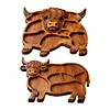 Highland Cow Wooden Charcuterie Board Rustic Farmhouse Serving Tray Cheese Board