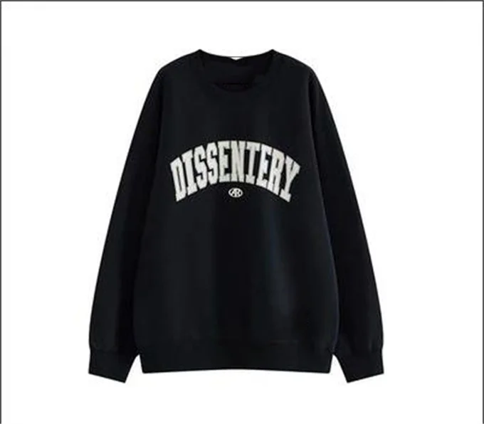 Brownm Brownm Hoodie Female 2024 Autumn Dress New Korean Round Collar Letter Print Loose Student Jacket Coat Women's Fashion