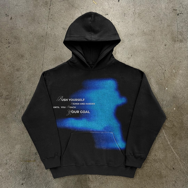 Sopula Vintage Mental Health Matters "Reach Your Goal" Graphic Oversized Hoodie