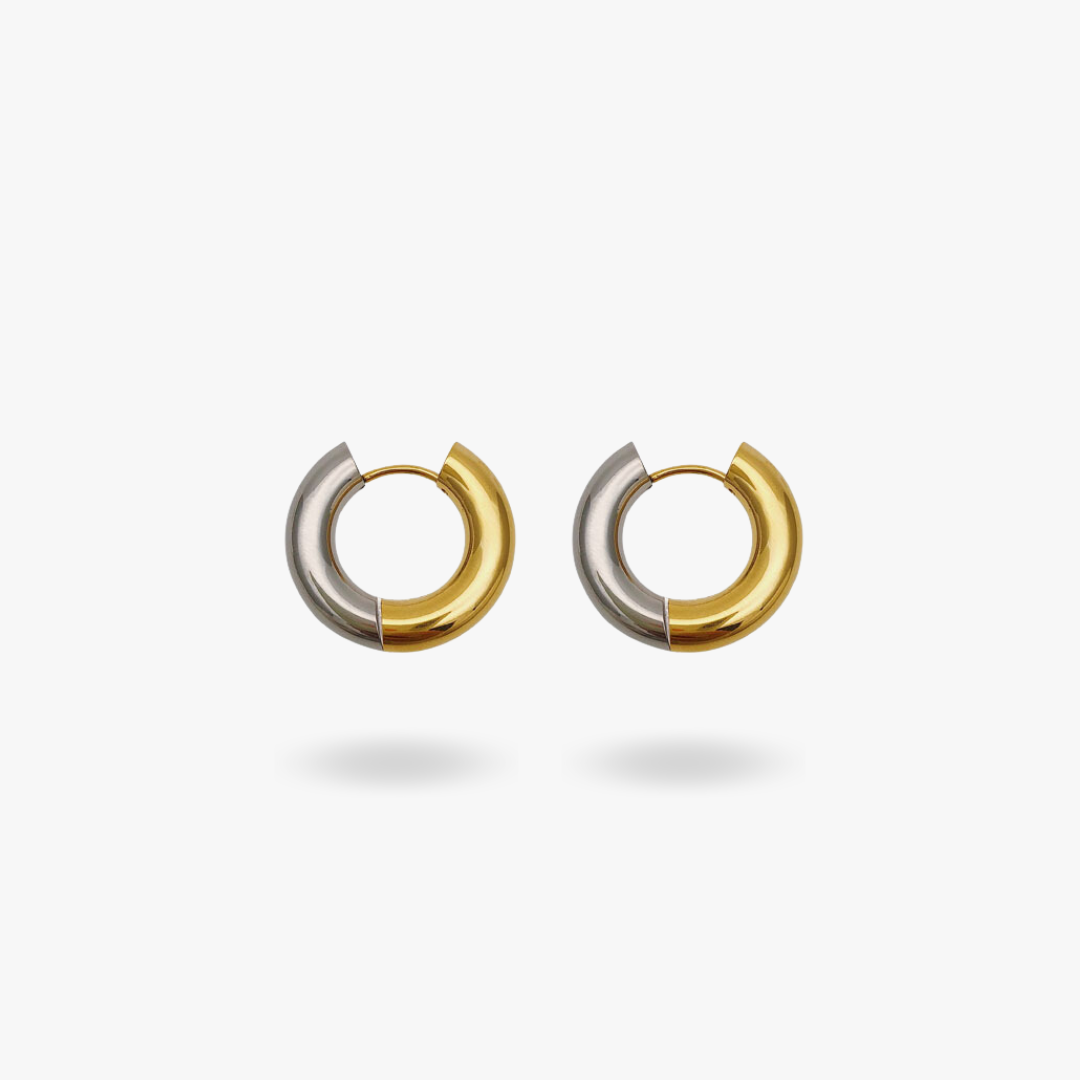 Two Tone Hoop Earrings