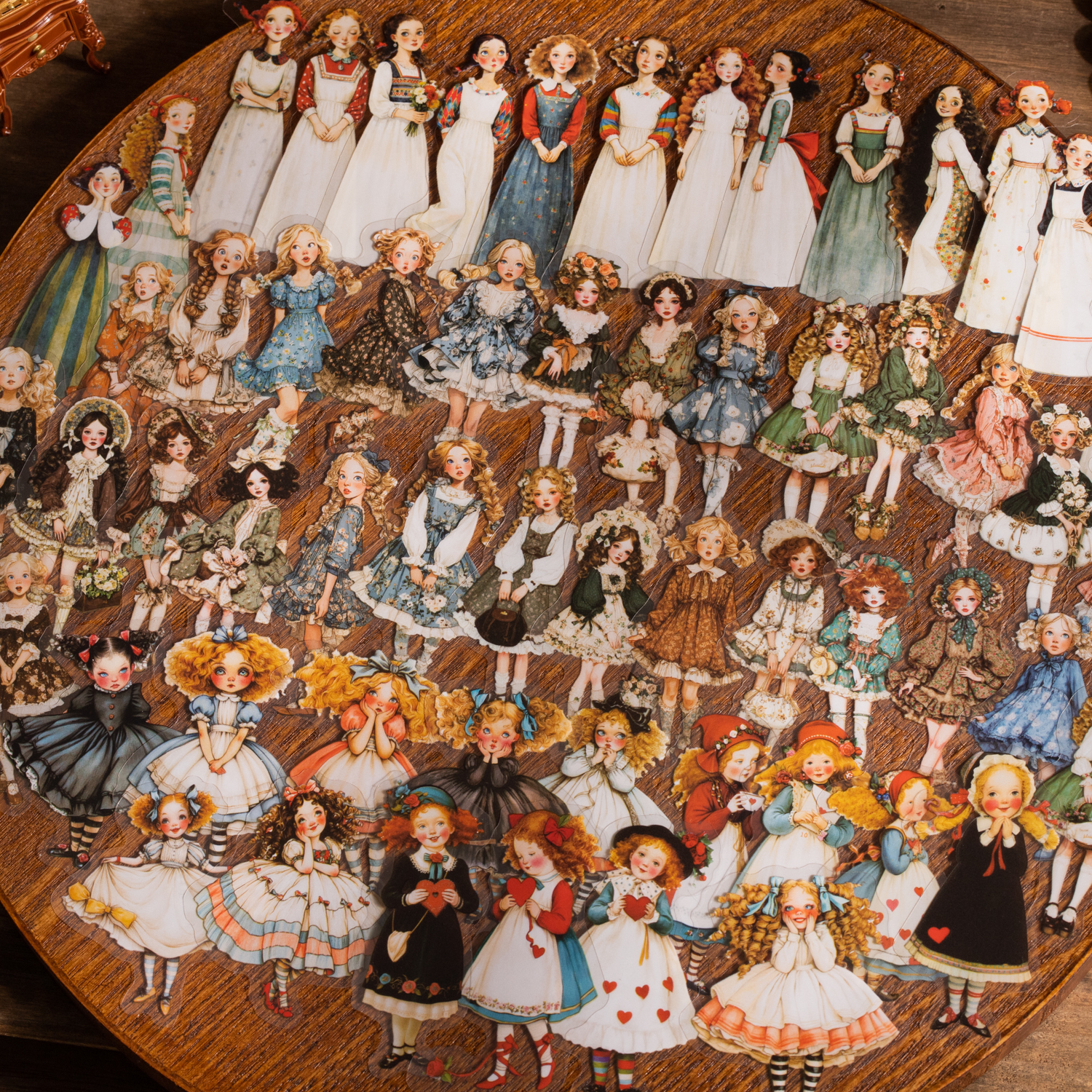 PET 스티커 - 스위트 드레스 걸 시리즈 빈티지 캐릭터