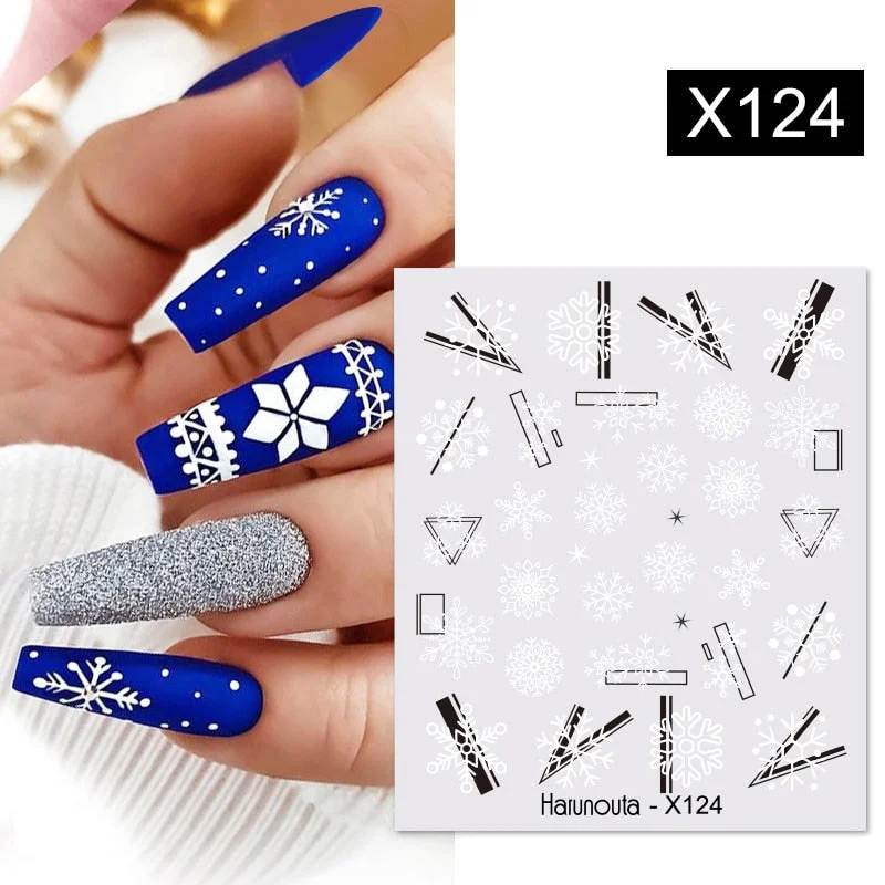Harunouta Butterfly Flower Design Leaves Nail Water Decals Color Wave Geometric Line Charms Sliders Decoration Tips For Nail Art-Nail Inspo