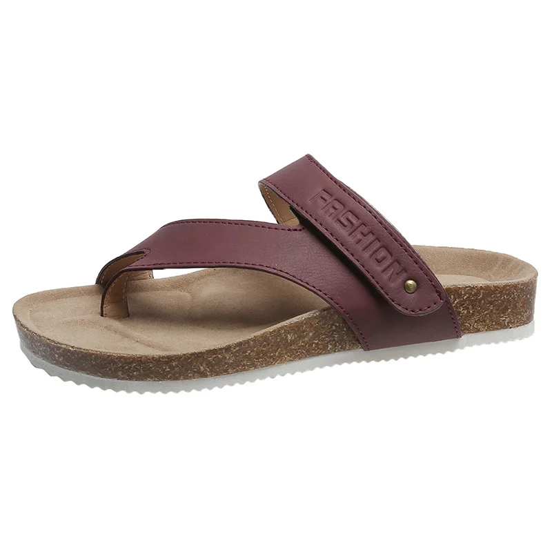 Yyvonne Sandals Women's Spring And Summer Fashion Casual Press Multi-Color Flat Bottom Women's Outer Wear Clip-To-Slips Half Slippers