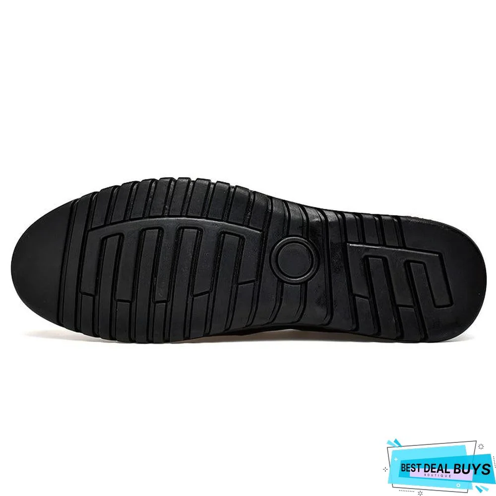 New Openwork Men Black Loafer Perforated Shoes Leather Flats Driving Shoes Business Men's Shoes