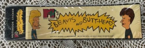pornhint Pornhint BEAVIS and BUTT-HEAD Notebook Sticker New Old Stock 1993 MTV New