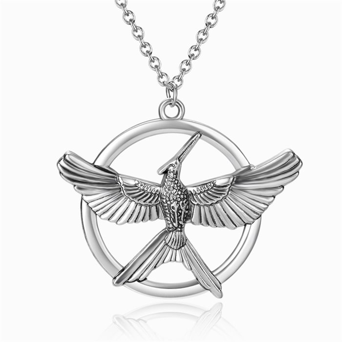 S925 The Fire Inside Me Burns Brighter Than The Fire Around Me Circle Phoenix Necklace  