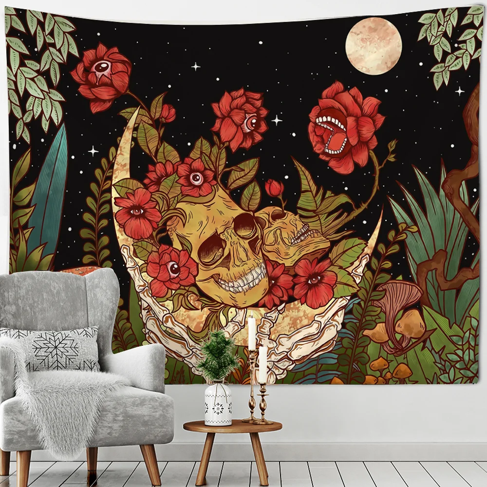 Nigikala Flower Mushroom Eye Tapestry Boho Art Bedroom Living Room Aesthetics Wall Hanging Tapestry Home Decor