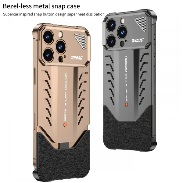 Aluminum Alloy Nappa Leather Buckle Heat Dissipation And Anti-fall iPhone Case
