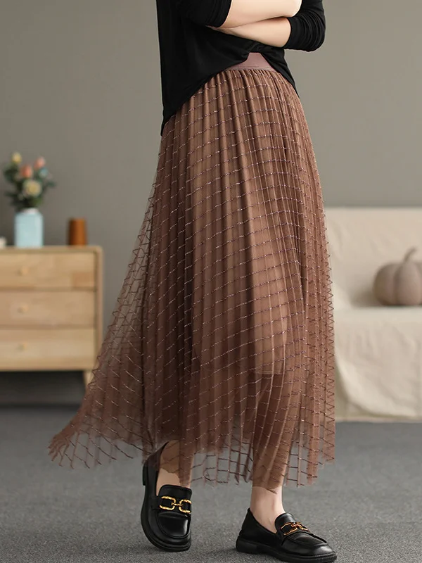 Urban Roomy Gauze Skirt Pleated Skirt