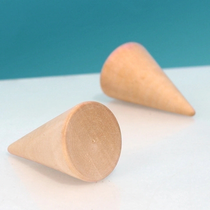 Minimalist Conical Solid Wood Ring Stand Jewelry Rack