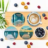6Pcs/set Diamond Painting Wooden Bridge Coaster Cup Cushion With Holder