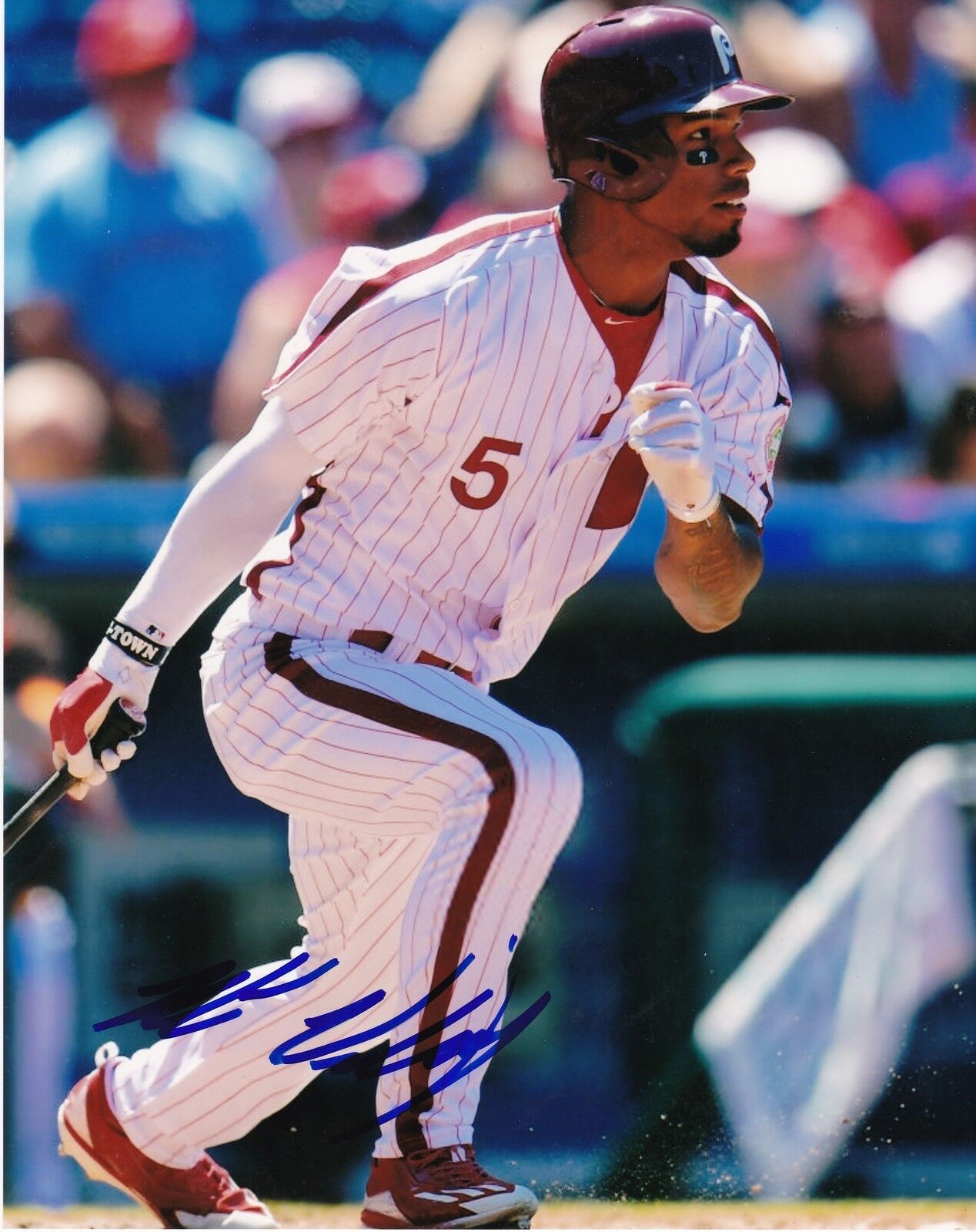 NICK WILLIAMS PHILADELPHIA PHILLIES ACTION SIGNED 8x10