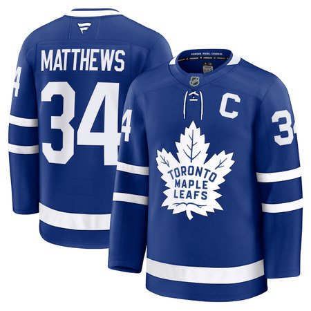 Youth Toronto Maple Leafs #34 Auston Matthews  Blue Captain Patch Home Jersey