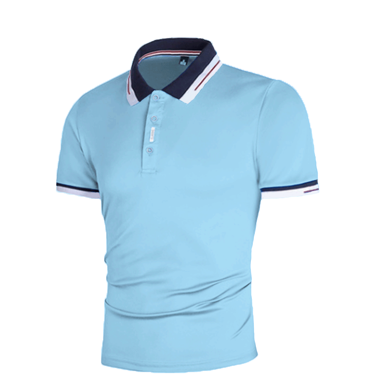 Men's Contrast Color T-Shirt Sports Fashion Short Sleeve POLO Shirt