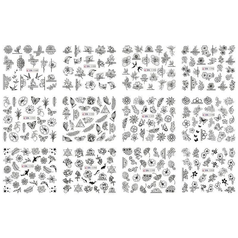 12Pcs Summer Fruit Water Decals Fruit/Kiwi/Banana/Lemon/ Strawberry Designs DIY Nail Stickers Wraps Slider Decoration