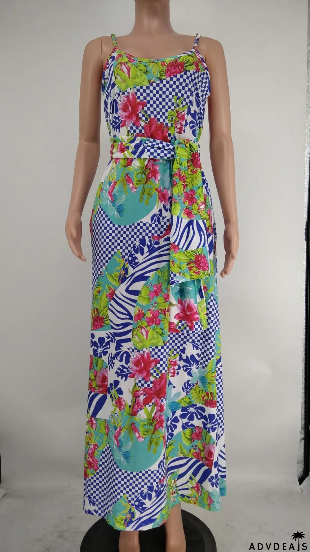 Tie-Dye Colorful Print Sling Loose Dress