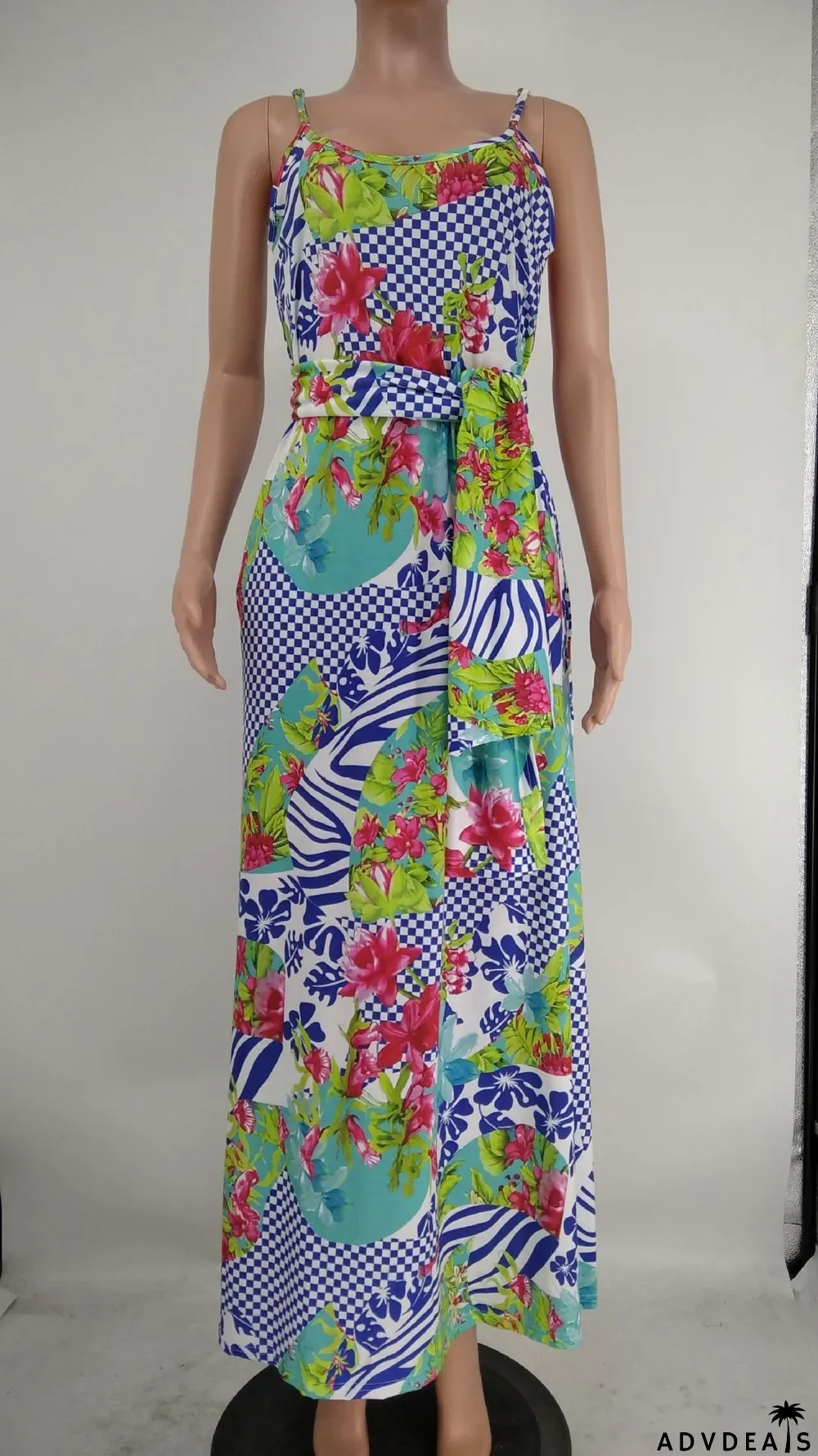 Tie-Dye Colorful Print Sling Loose Dress