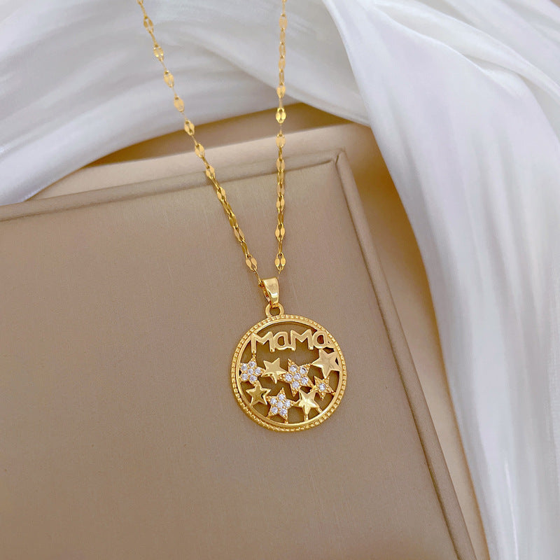 Moon Geometric Stainless Steel Stainless Steel Necklaces