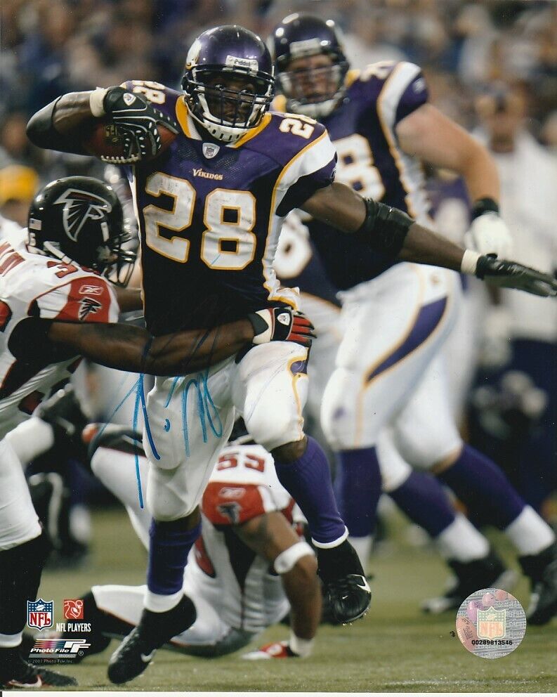 ADRIAN PETERSON SIGNED MINNESOTA VIKINGS FOOTBALL 8x10 Photo Poster painting #3 NFL EXACT PROOF!