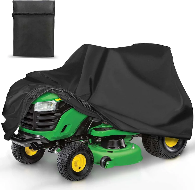 OBTANIM Outdoors Waterproof Lawn Mower Cover Heavy Duty Polyester Oxford UV Dust Protection Lawn Tractor Cover Fits Up to 54" with Drawstring and Storage Bag