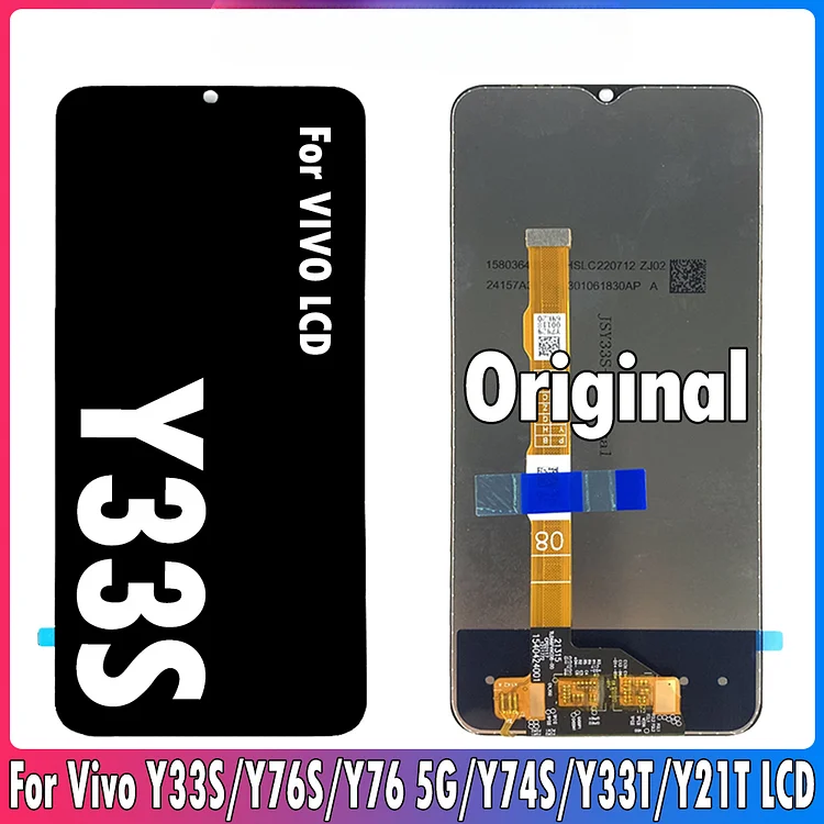6.58" Original Y33T Y21T LCD For Vivo Y33S V2109 LCD Display Touch Screen Digitizer Assembly For VIVO Y76S Y76 5G Y74S Display