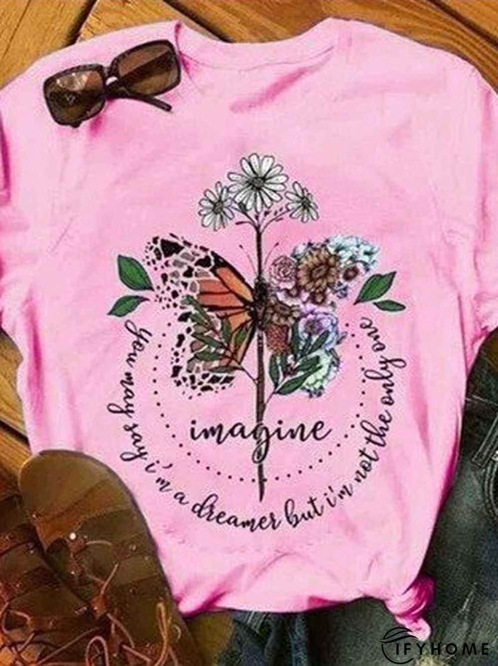 Print Casual Short Sleeve Modal T-shirt & Top | IFYHOME