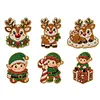 6PCS  Elf Reindeer DIY Pearl Diamond Painting Christmas Fridge Magnets, Sparkling Rhinestone Refrigerator Magnet Craft Kit for Home Decor & Gifts