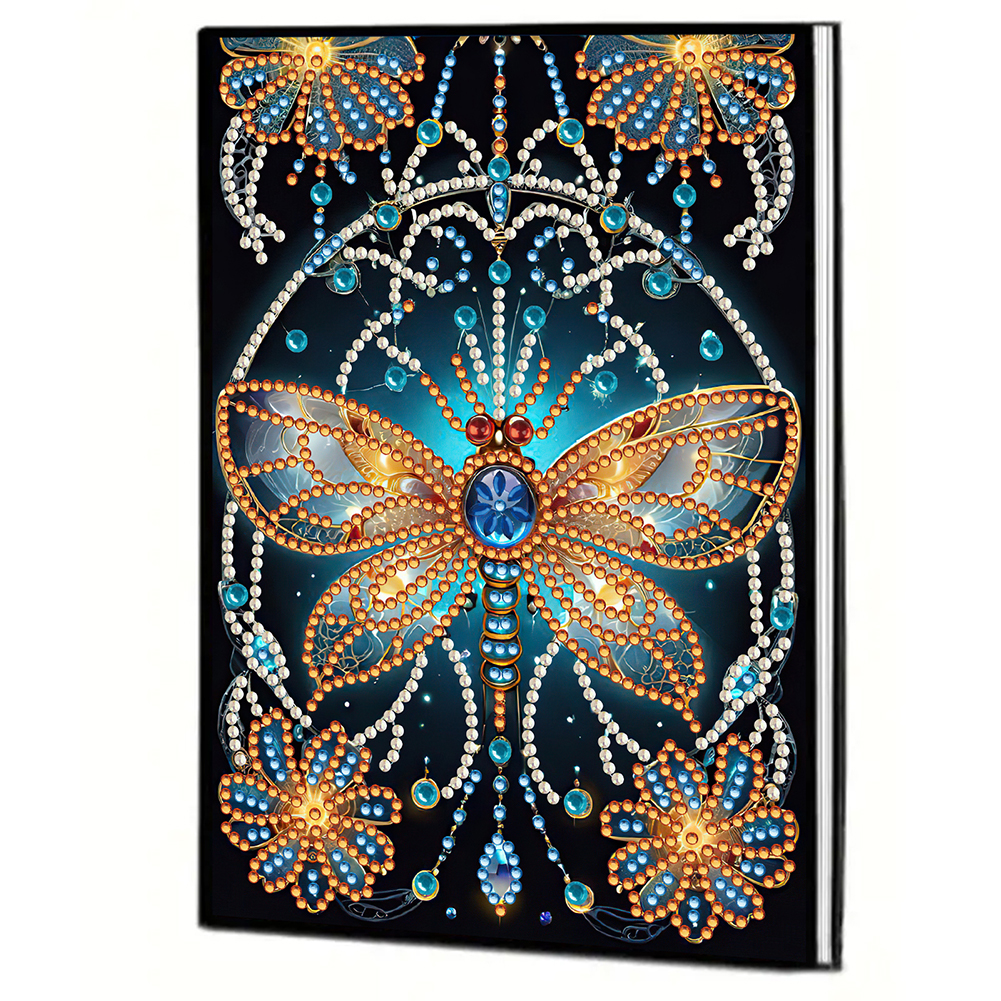 50 Pages A5 Special Shaped Dragonfly 5D Diamond Drawing Book Art Birthdays Gifts