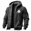 Men's Vintage Shamrock St. Patrick's Day Fleece Pocket Full Zip Long Sleeve Hoodie Jacket by Inlyline