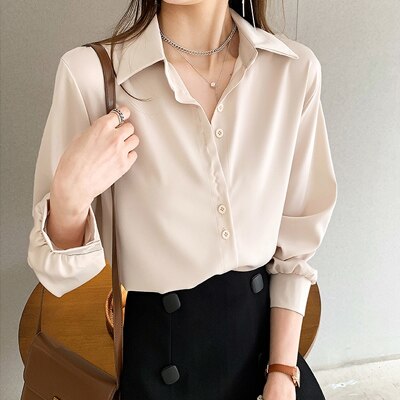 Women's Fashion Loose Long Sleeve Blouses&Shirts