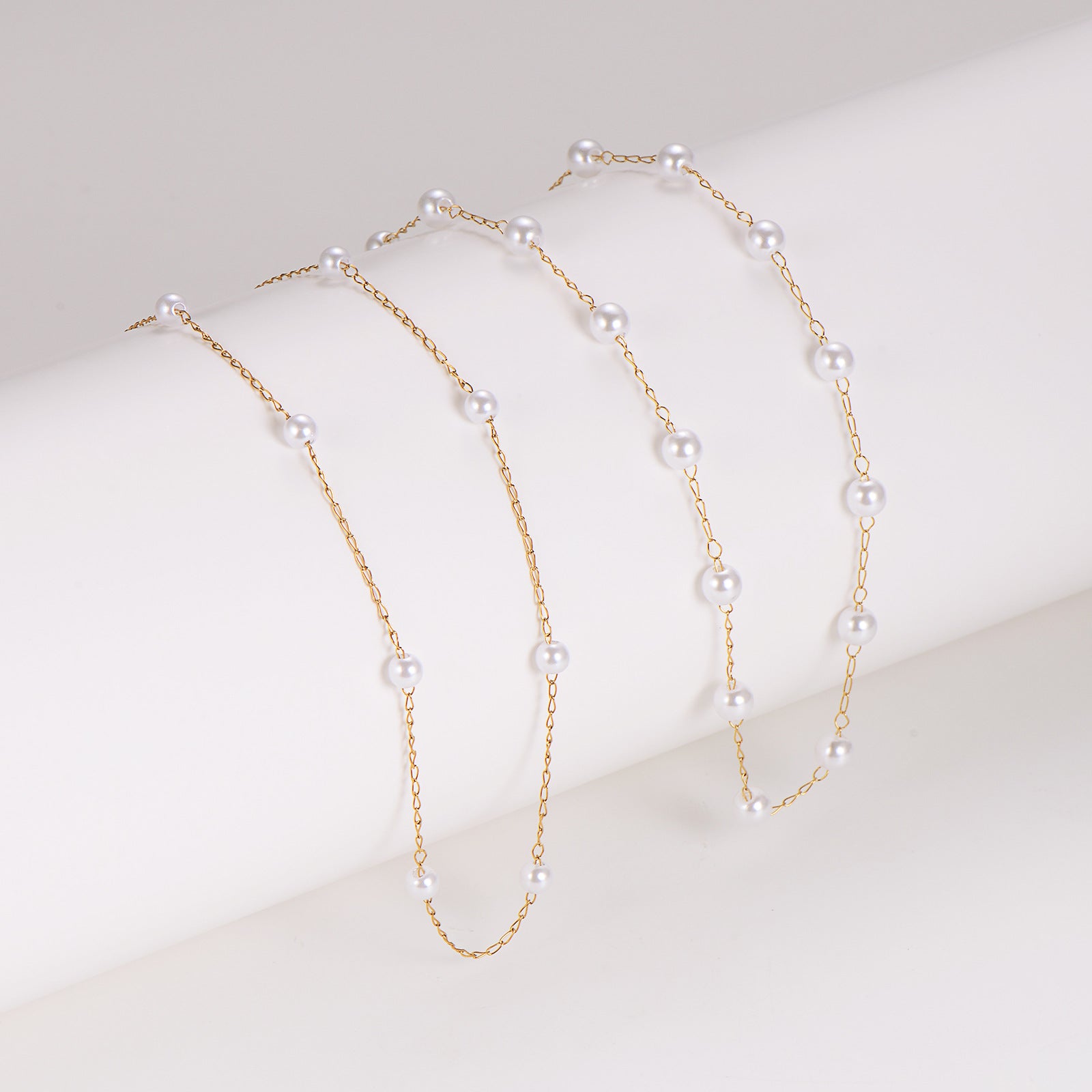 Minimalist Asymmetrical Chain Stainless Steel Electroplating Necklaces