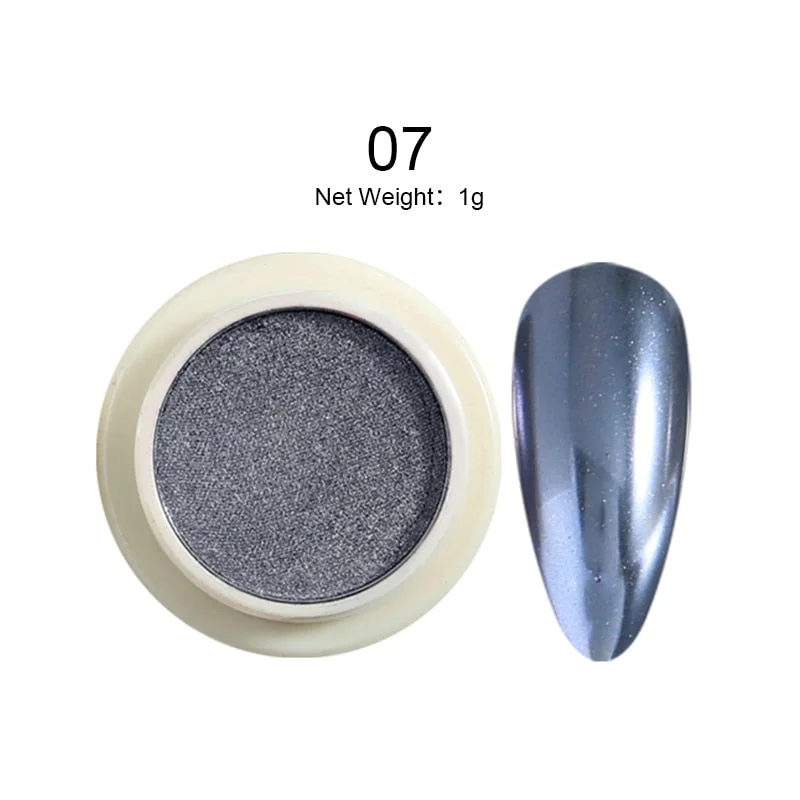 1 Box Solid Mirror Nail Glitters Powder Dust for Metal Nail Art Nail Powder Chrome Pigment DIY Nail Art Decorations