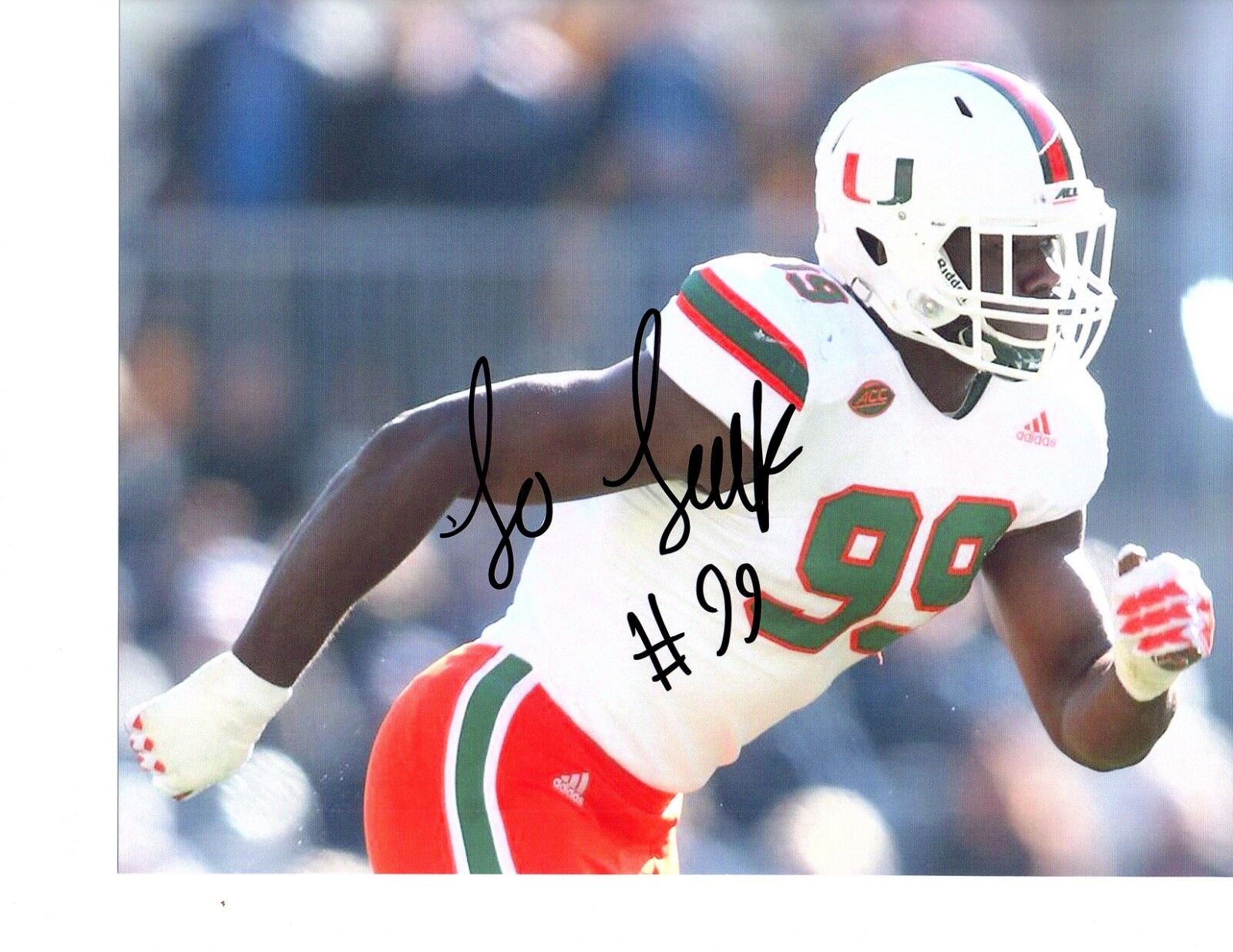 Joe Jackson Miami Hurricanes Signed autographed 8x10 football Photo Poster painting Jospeh