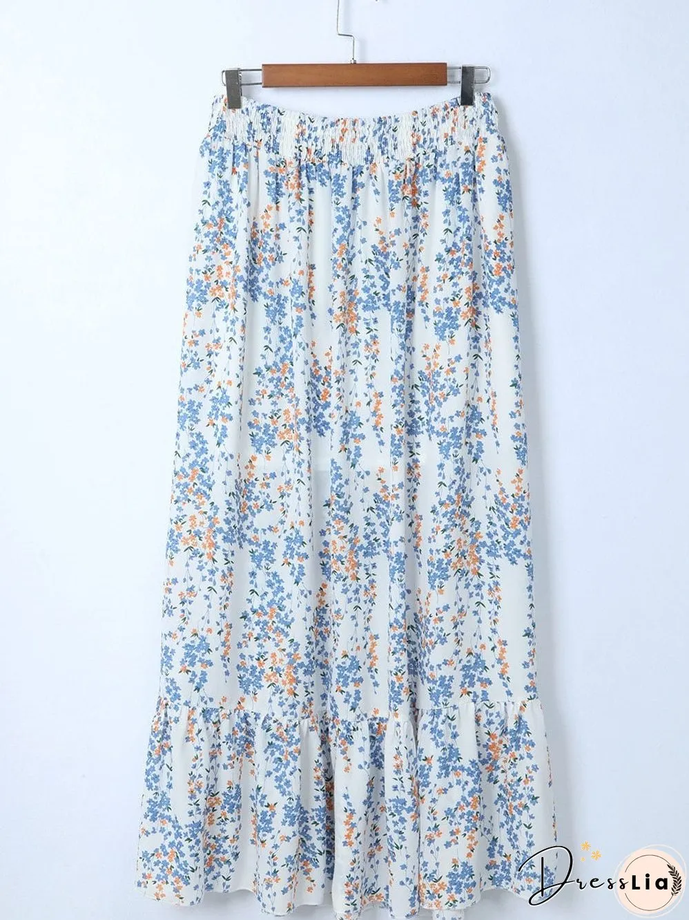 Floral White Bohemian Chic Two Piece Maxi Dress Set