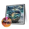 Kristall Apfel am Meer - runder Bohrer Diamantmalerei - 40*40cm