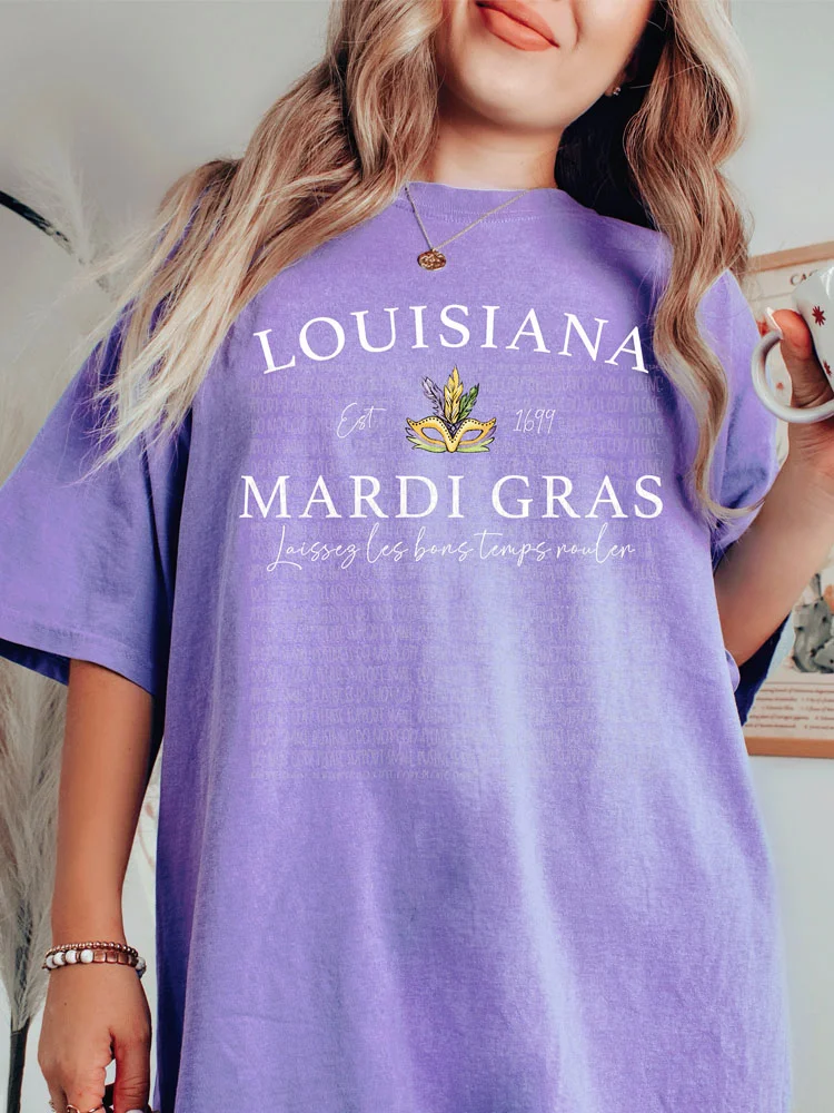 Comstylish Comfort Colors Louisiana Mardi Gras T Shirt