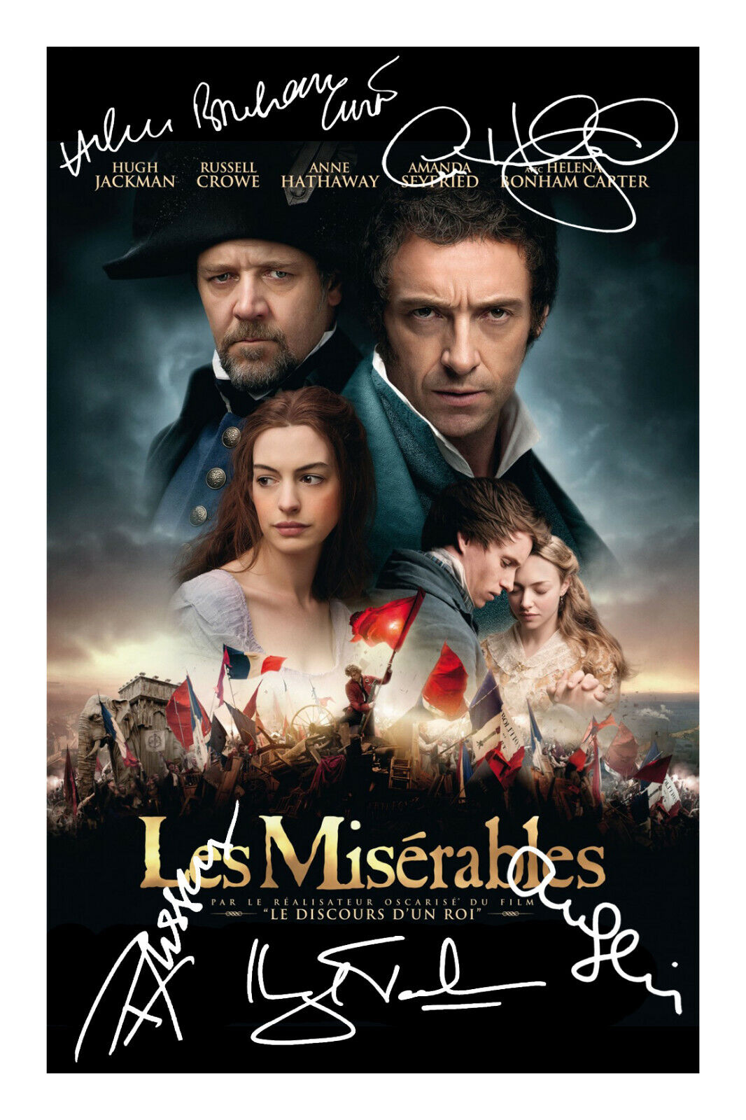 Les Miserables Cast Flim Poster Signed A4 Autograph Photo Poster painting Print