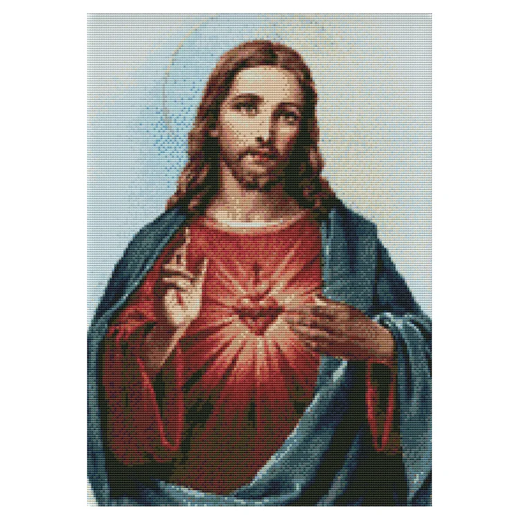 Jesus(1 14CT Printed Cross Stitch Kits (34*47CM) fgoby