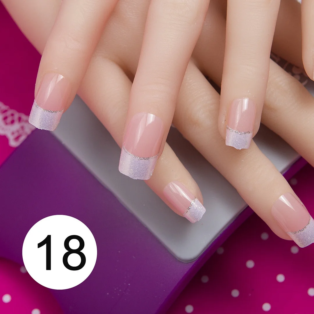 With 1 Piece Of Nail Adhesive Tape 24pcs/Box Press On Nail Art Tips Full Cover 10 Sizes False Nail Art Wedding Nails-Nail Inspo