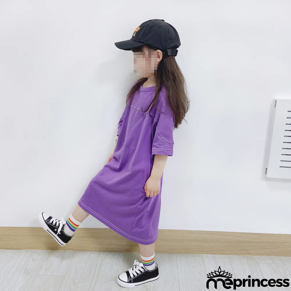 Parent-child Wear Girl Spring Summer Casual Loose Knitting Dress