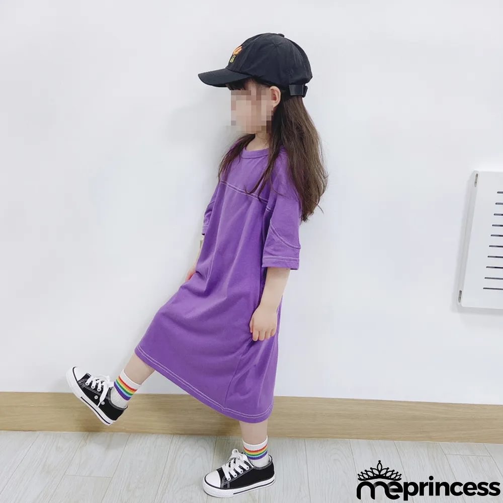 Parent-child Wear Girl Spring Summer Casual Loose Knitting Dress