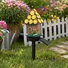 Solar Fairy-Tale Mushroom Cottage Garden Light Auto On/Off Mushroom House Statue Lawn Lights Weather-Proof Resin Mushrooms Ground Decor Lights for Yard Patio Pathway Lawn Flower Bed